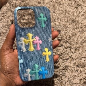Colorful Cross Denim iPhone 16 pro max Case
